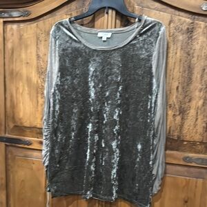 Elegant Gray Velvet Women's Top
